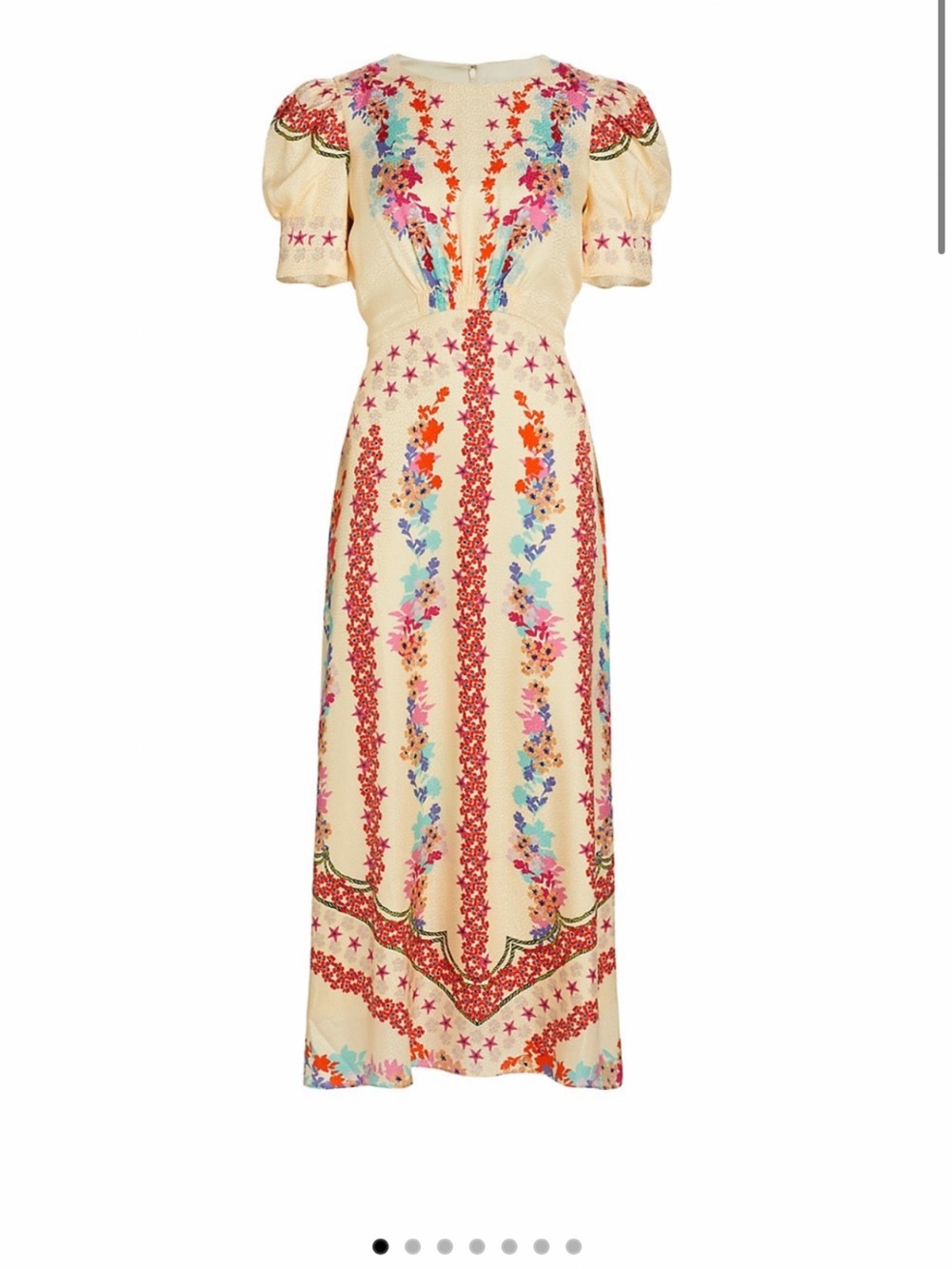 SALONI Cream Maxi Dress with Multicolor Floral Embroidery
